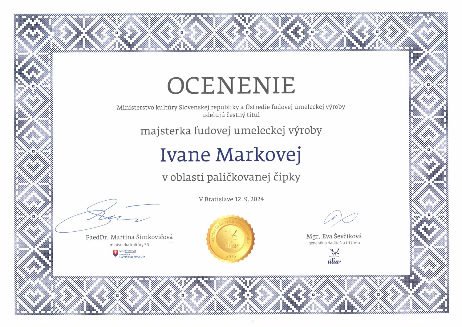 ocenenie